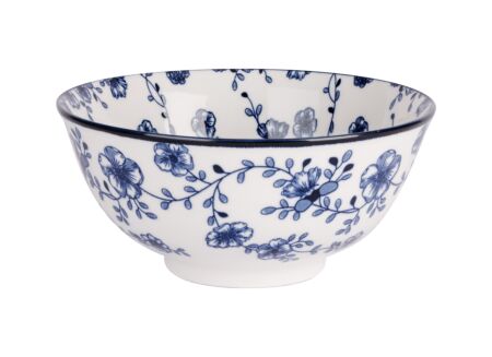 Kom Flor Azul Ø15cm - porselein - wit & blauw