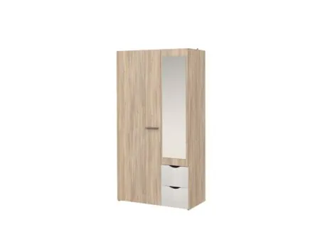 Kleerkast Tempo 101cm - decor - bruin/wit - Garde-robe Tempo 101cm - décor - brun/white