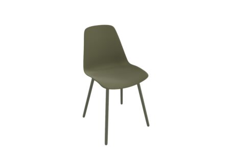 Kuipstoel Claudio 44x53,5x80,5cm - staal/polypropyleen - mosgroen/grijs