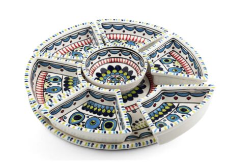 Aperoset Pavo Ø30,8cm - stoneware - multicolor 8-delig