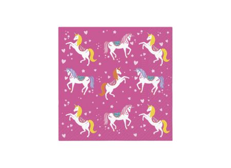 Serviette Unicorns 33x33cm - papier - multicolor - 20 stuks