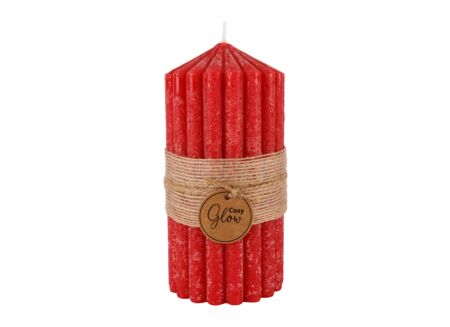 Kaars Ribble Ø7x14cm - paraffine - rood