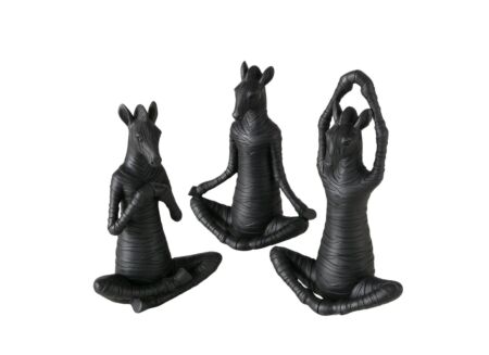 Figuur Yoga Zebra  H18cm - polystone - zwart