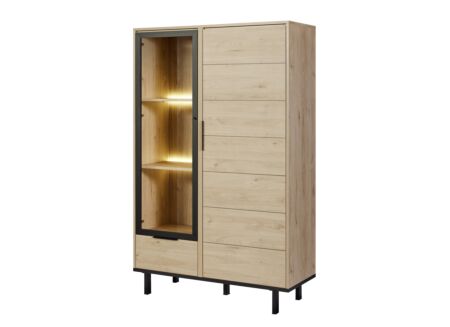 Vitrinekast Toby 120cm - decor - castella oak