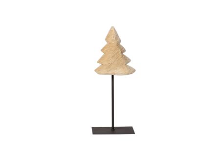 Kerstboom op voet H58cm - hout massief & metaal - naturel/zwart