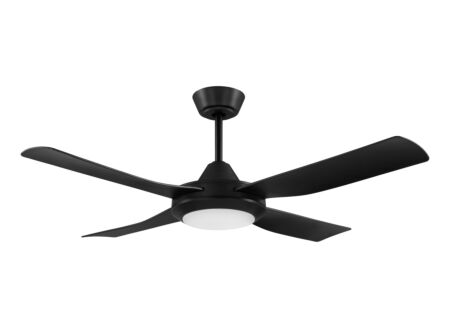 Plafondventilator met LED verlichting Bondi 1 Ø122cm kunststof mat zwart