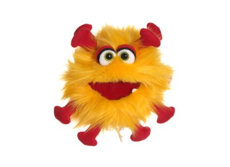 Handpop Gisa Grippchen H25cm - polyester - rood/geel