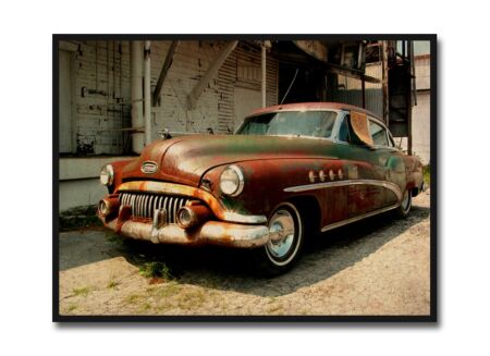 Foto op canvas Oldtimer rood 50x70cm