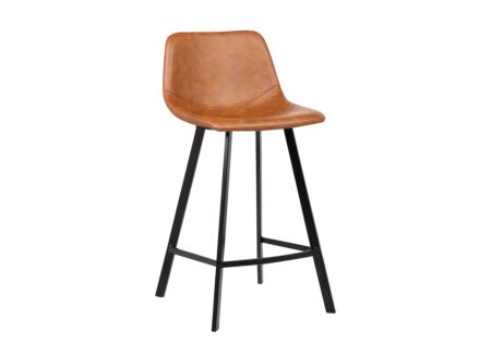 Barstoel Spartacus ZH65cm - lederlook - cognac