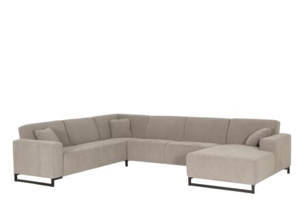 Hoeksalon Cannes 342x267cm - stof - grijs