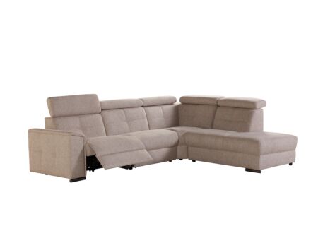 Hoeksalon Lizzie 289x227cm - stof - beige met relax