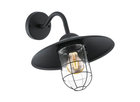Wandlamp Melgoa zwart  60W E27