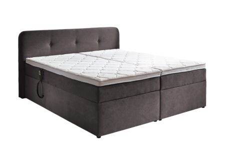 Boxspring BX1880  180x200cm met opbergruimte stof grijs