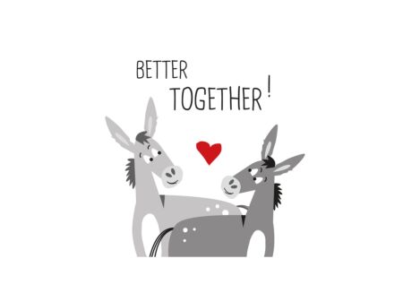 Serviette Donkey Love 33x33cm grijs 20 stuks