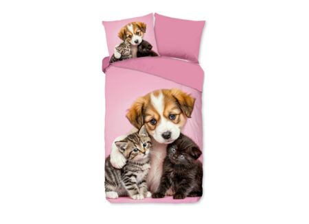 Dekbedovertrek Amis 140x220cm - microvezel - roze