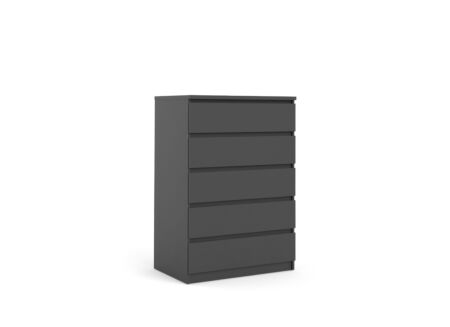 Ladekast Naia 77x50x112cm - melamine - mat zwart