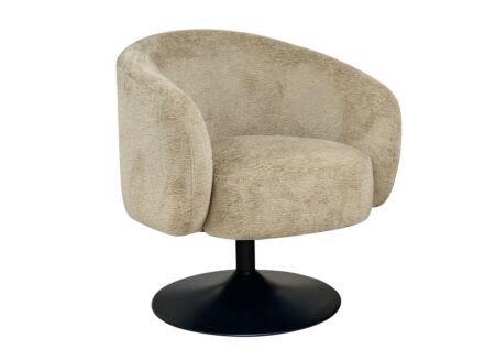 Draaifauteuil Dandy 65x66x73cm - stof - taupe