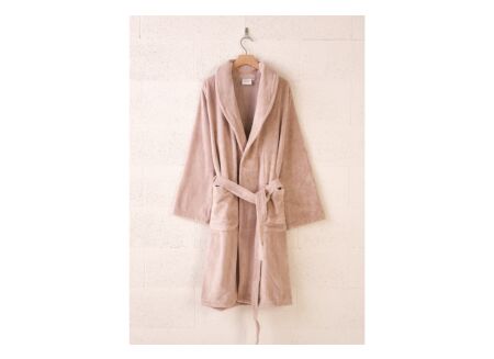 Badjas S flanel misty pink