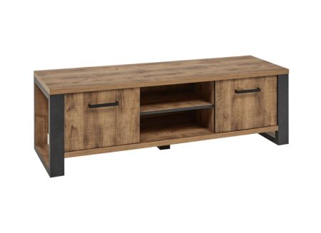 Tv-meubel 157cm - meubelplaat - bruin & zwart