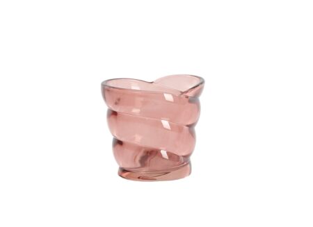 Theelichthouder Malea H9cm - glas - roze