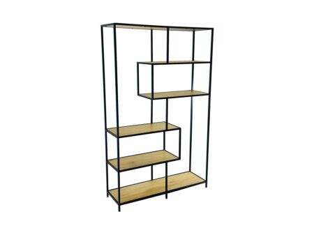 Opbergrek Tower 114x30x185cm - melamine metaal - eik
