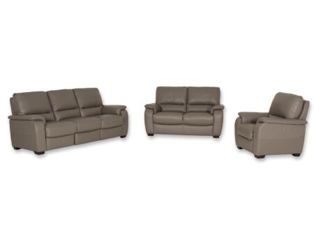 Zetel Barbiero 3+2+1-zit - leder - grijs