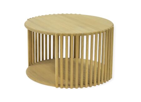 Salontafel Bulli 78x76x46cm - hout massief & fineer - naturel