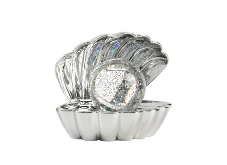Tafellamp Shell kunststof - zilver