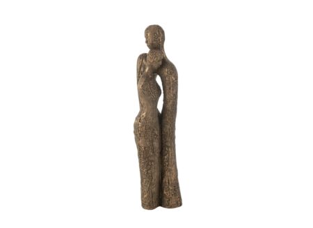 Beeld Knuffel Koppel H48,5cm - polyresin - bruin & goud