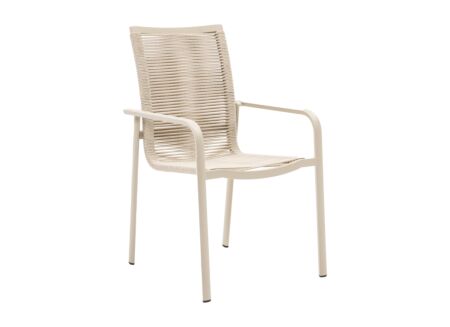 Tuinstoel Giulia 56x63x93cm - synthetisch touw - greige