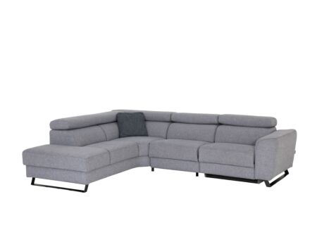 Hoeksalon Milton 238x302cm - stof - castle 153 grijs met relax