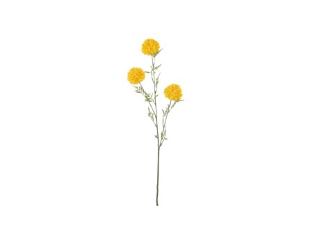 Kunstbloem Ball Mum Sproeier H81cm - kunststof - geel