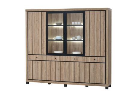 Vitrinekast Eduard 241cm - decor - summer oak
