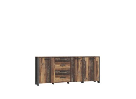Dressoir Clif 206cm - meubelplaat - old wood/beton