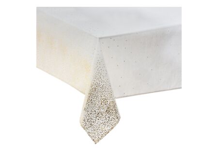 Tafelkleed Gouden stippen 140x360cm wit