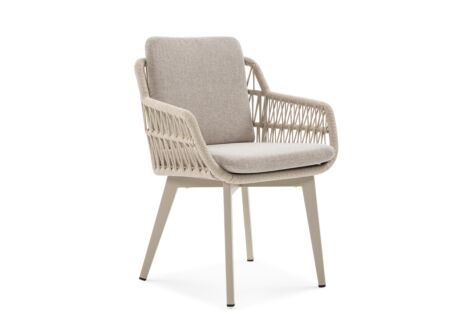 Tuinzetel Luna 63x61x78cm - aluminium - greige