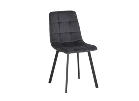 Stoel Runner 44x54x87cm - velvet - grijs