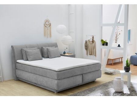 Boxspring Carla Mix 160x200cm met opbergruimte stof grijs