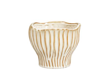Bloempot Cem Ø19,5x16,5cm - stoneware - offwhite