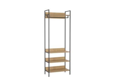 Opbergrek Aware 80x40x220cm - meubelplaat/metaal - naturel/zwart