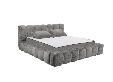 Gestoffeerd bed Bexley 160x200cm - stof - grijs inclusief bodem en matras