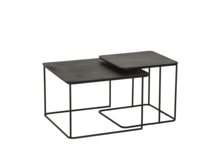 Salontafel Century metaal vierkant set van 2