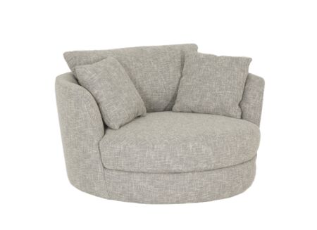 Draaifauteuil Nest 128x120x69cm - stof - beige/grijs