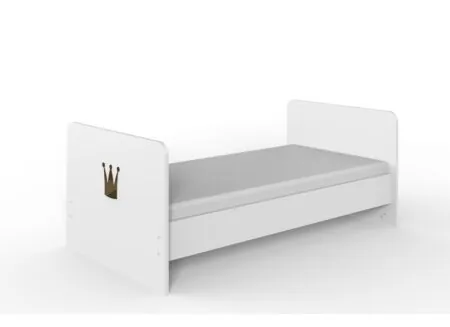 Plus Important - Lit bébé évolutif Cindy 70x140cm - décor - rose & blanc
