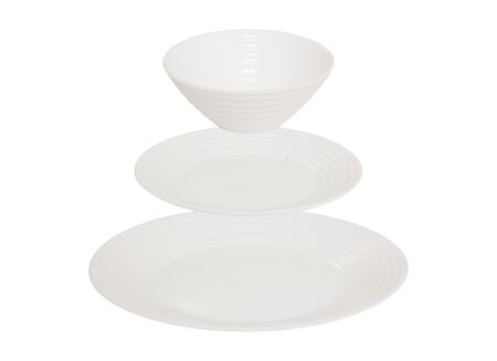 Serviesset Heloïse 12-delig - glas - wit