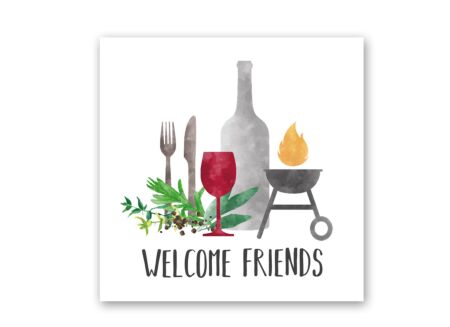 Serviette Grill & Friends 33x33cm multicolor 20 stuks
