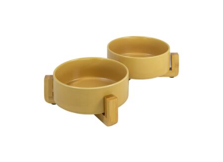 Voerbak 2x400ml beige