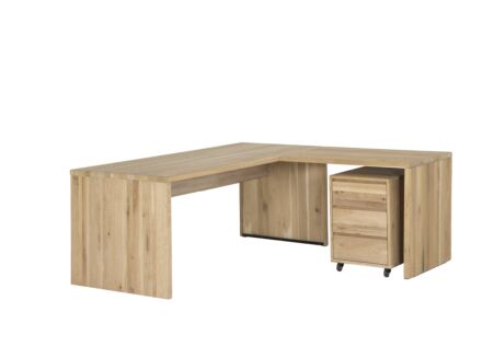 Hoekbureau Yoda 160x100cm - eik massief - naturel