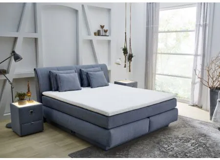 Boxspring Carla Normal  160x200cm met opbergruimte stof blauw