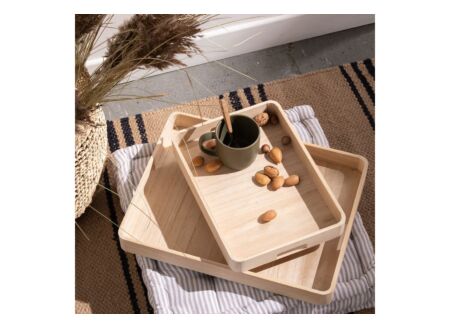 Houten dienblad set van 2